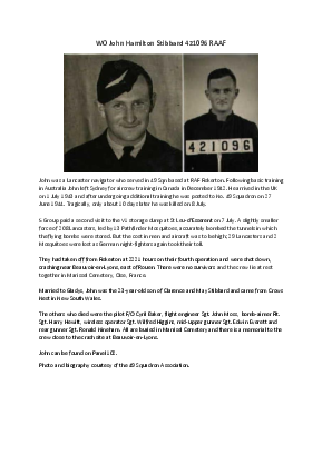 A preview of a PDF biography for Stibbard, John Hamilton